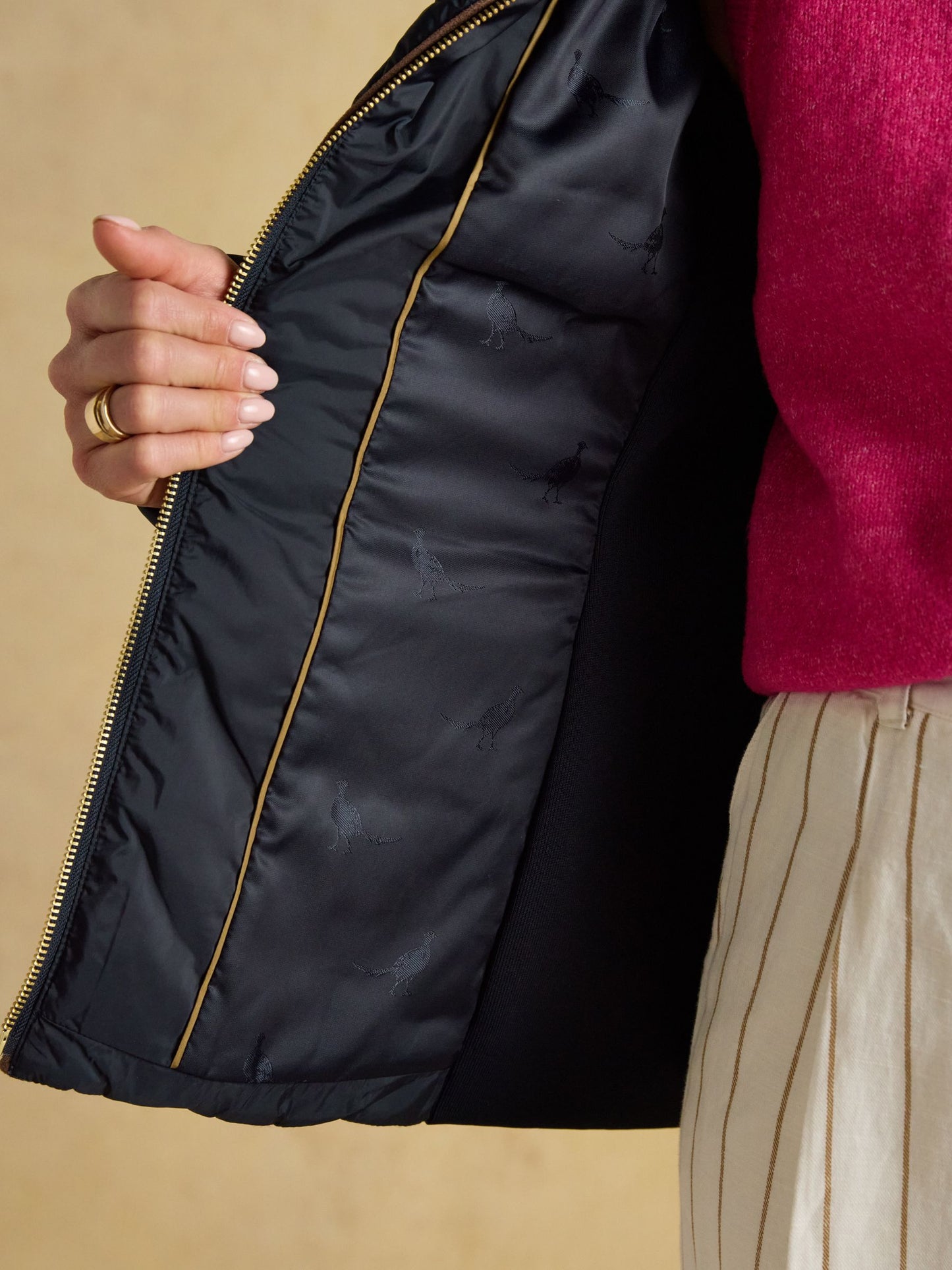 Braemar Luxe Navy Blue Showerproof Diamond Quilted Coat