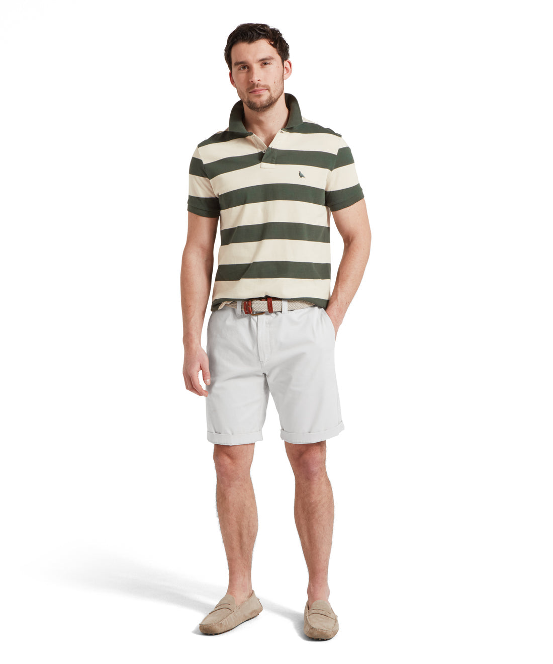 St Ives Heritage Polo Green Stripe