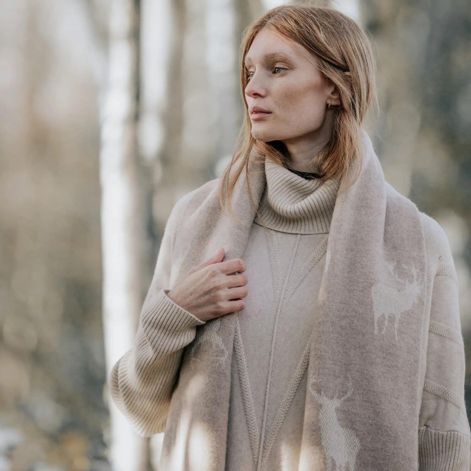 Alaskan Wool Stag Scarf – GILES BELLA - Main Image