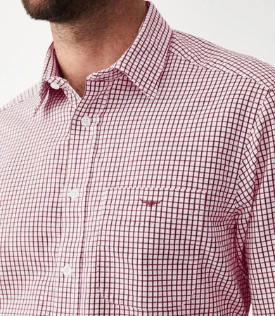 Collins Shirt Burgundy White