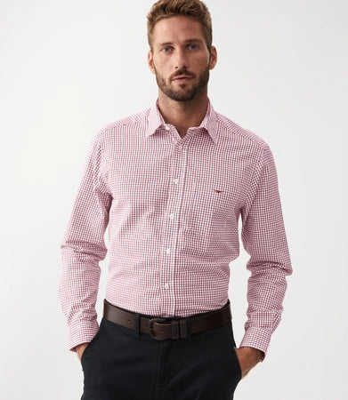 Collins Shirt Burgundy White