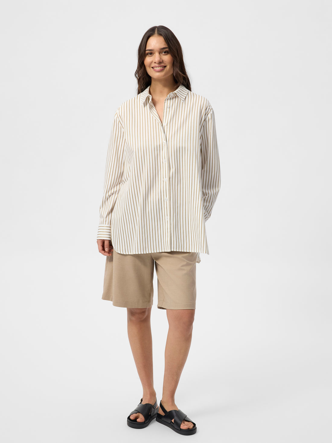 Alexa Shirt Sand Stripe