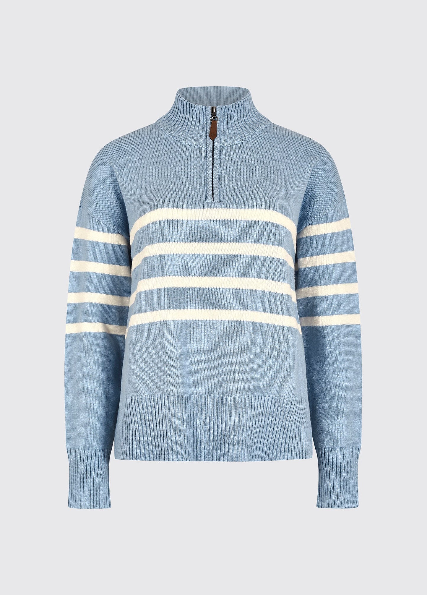 Fonthill Zip Neck Sweater in Dusty Blue