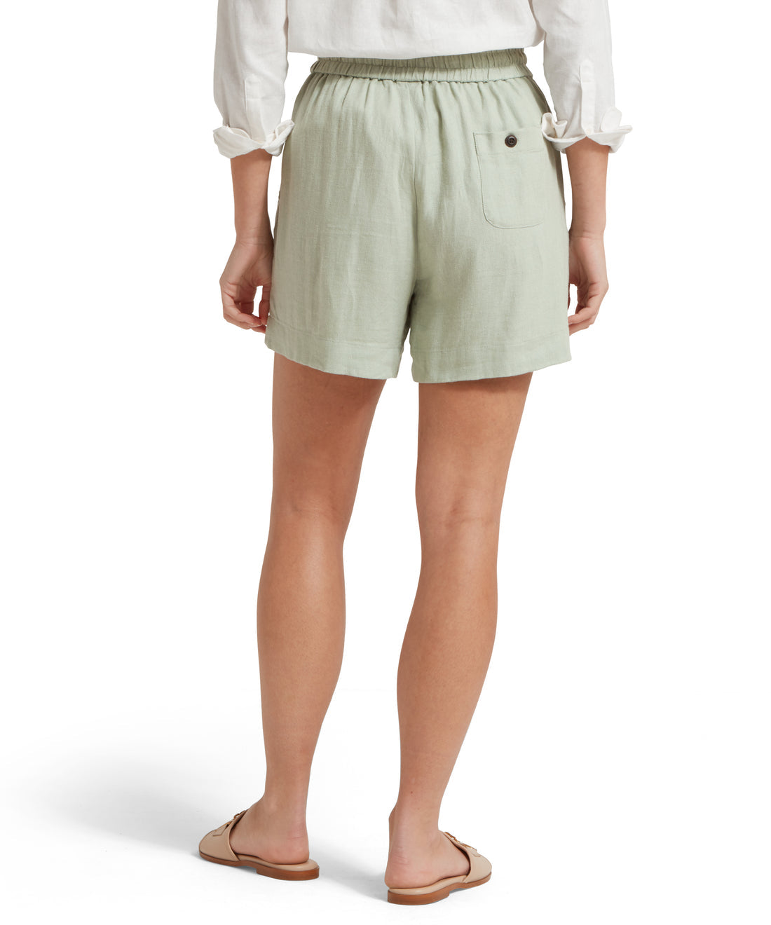 Daphne Linen Shorts Aqua Grey