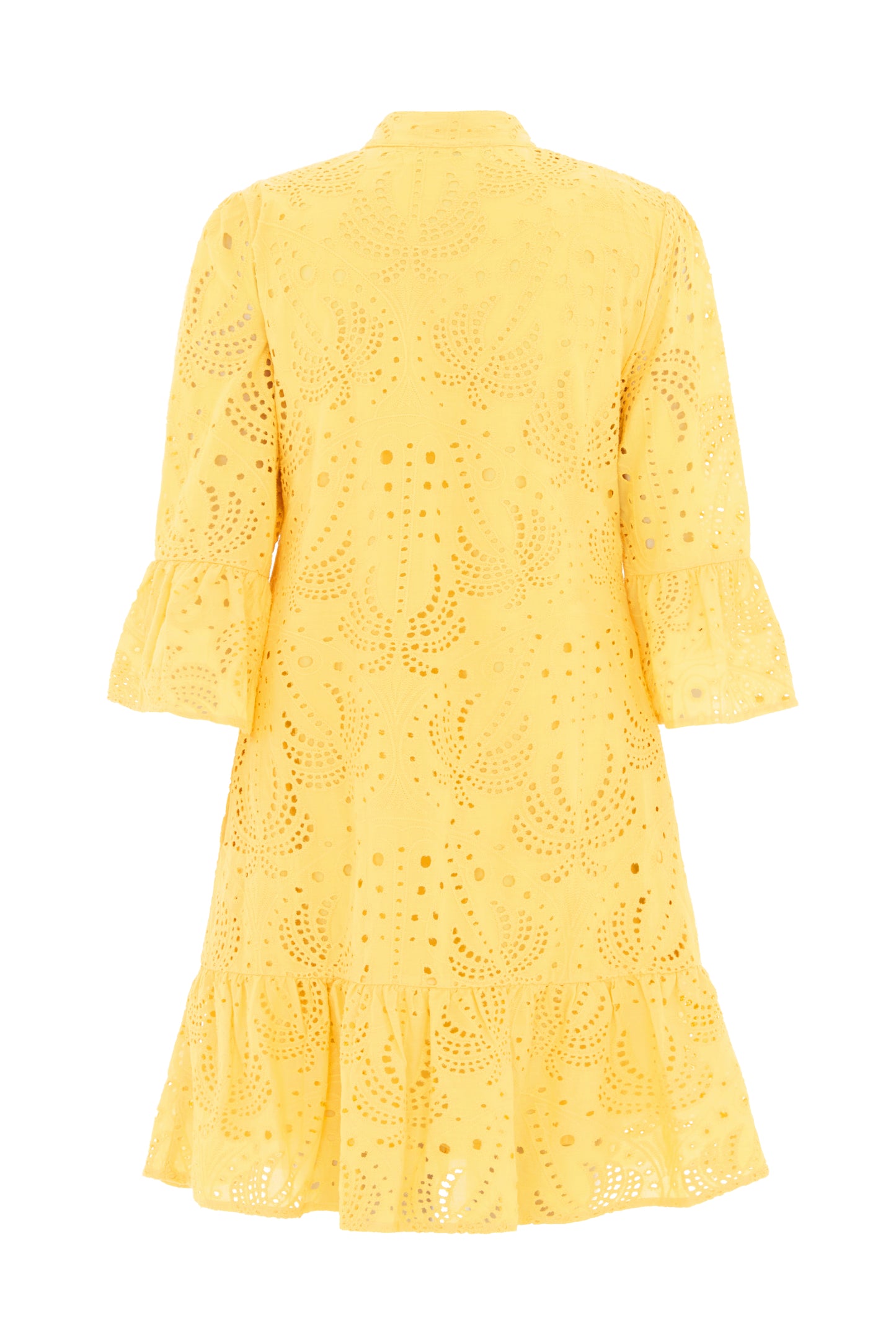 ST. TROPEZ BRODERIE MINI DRESS YELLOW