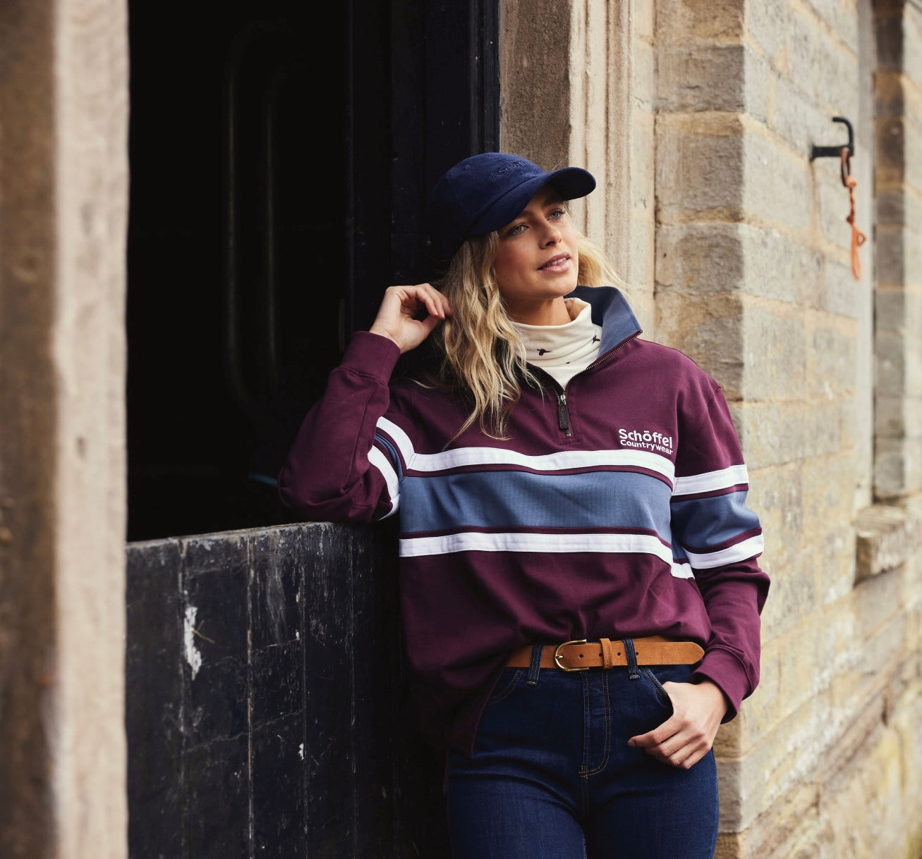 Unisex Exmouth Heritage Quarter Zip Wine