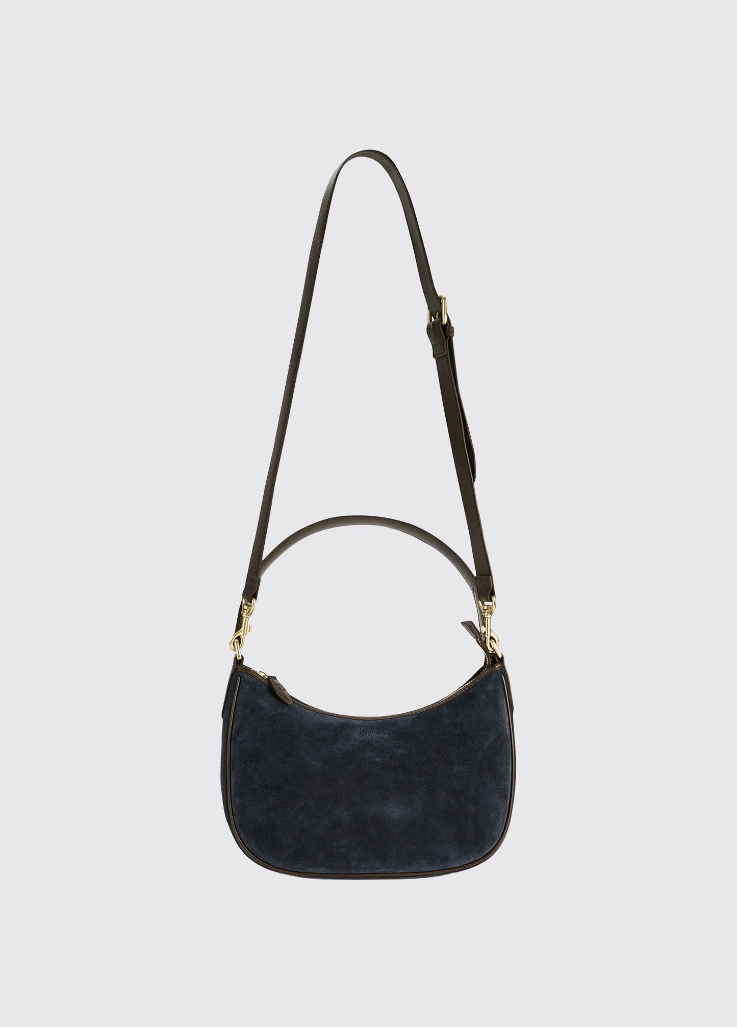 Cushendall Suede And Leather Handbag - Navy