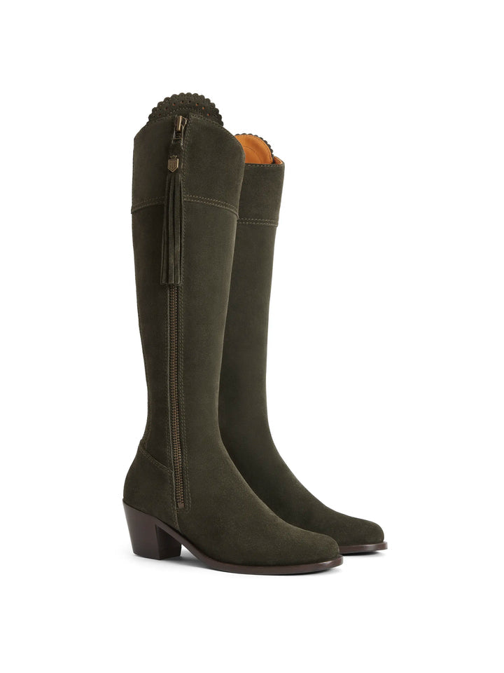 The Heeled Regina, Women’s Tall Boot - Moss Green, Regular Fit