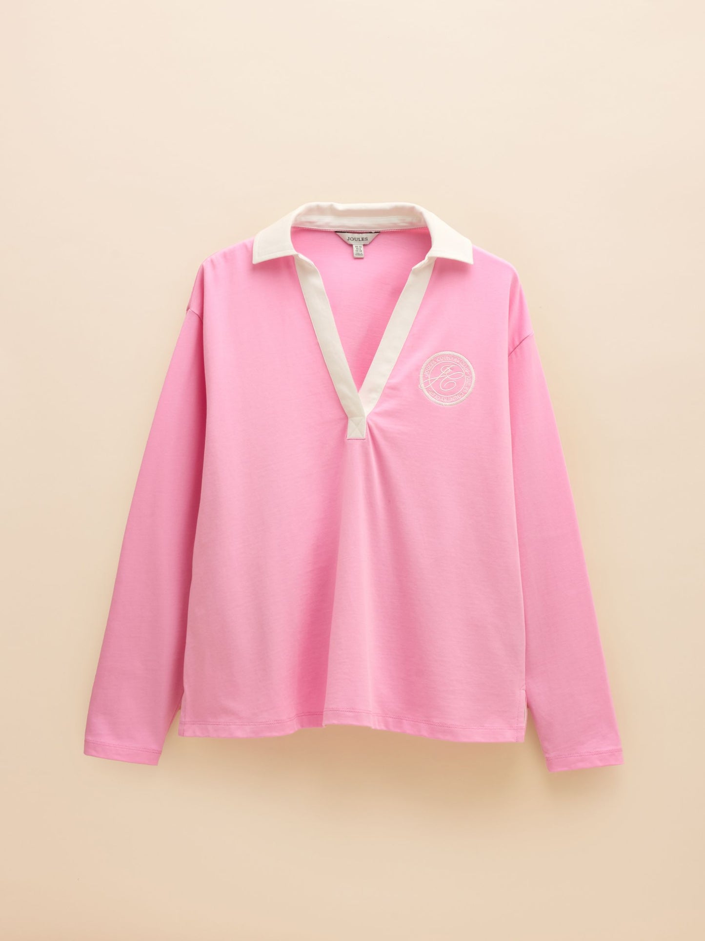 Tallie Pink Combed Cotton Collared Top