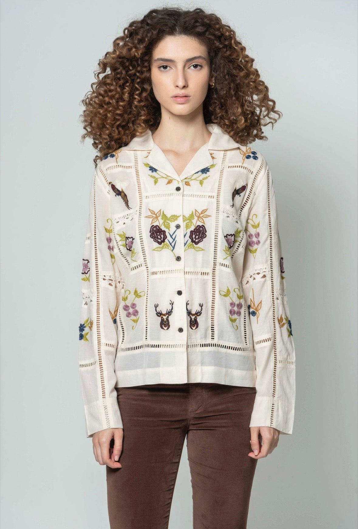 Cora Cream Embroidery Blouse