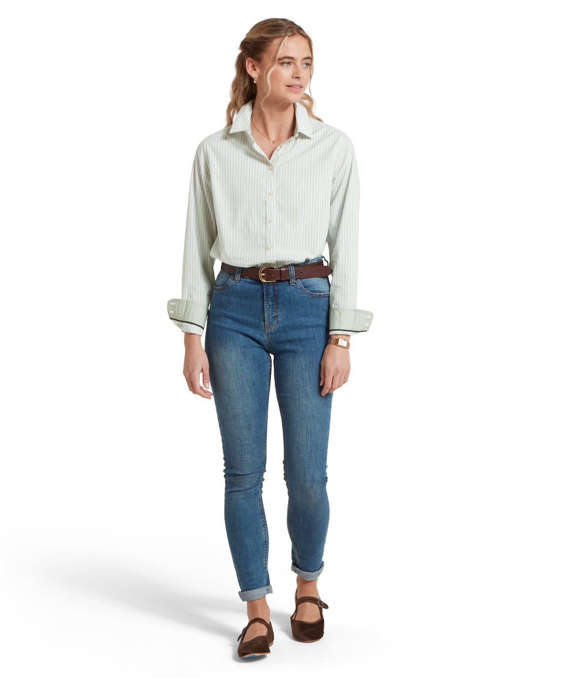 Holme Stripped Shirt Aqua Grey