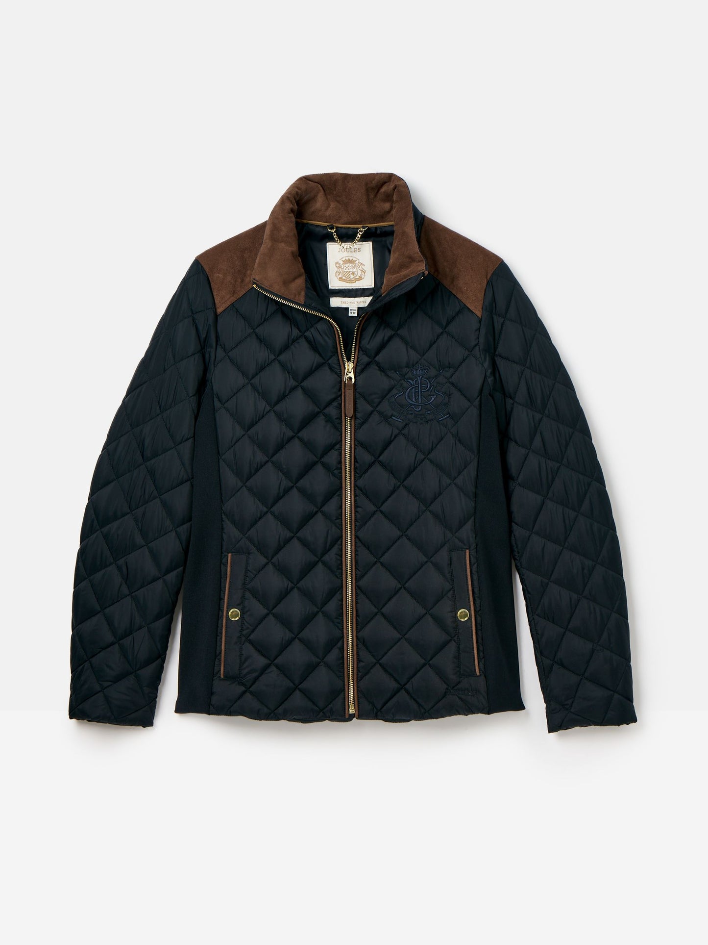 Braemar Luxe Navy Blue Showerproof Diamond Quilted Coat