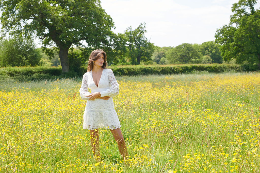 THE CABO LACE MINI DRESS WHITE