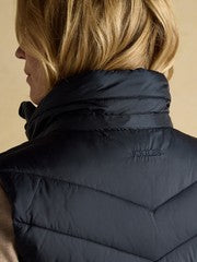 Pembury Navy Longline Showerproof Padded Gilet with Hood