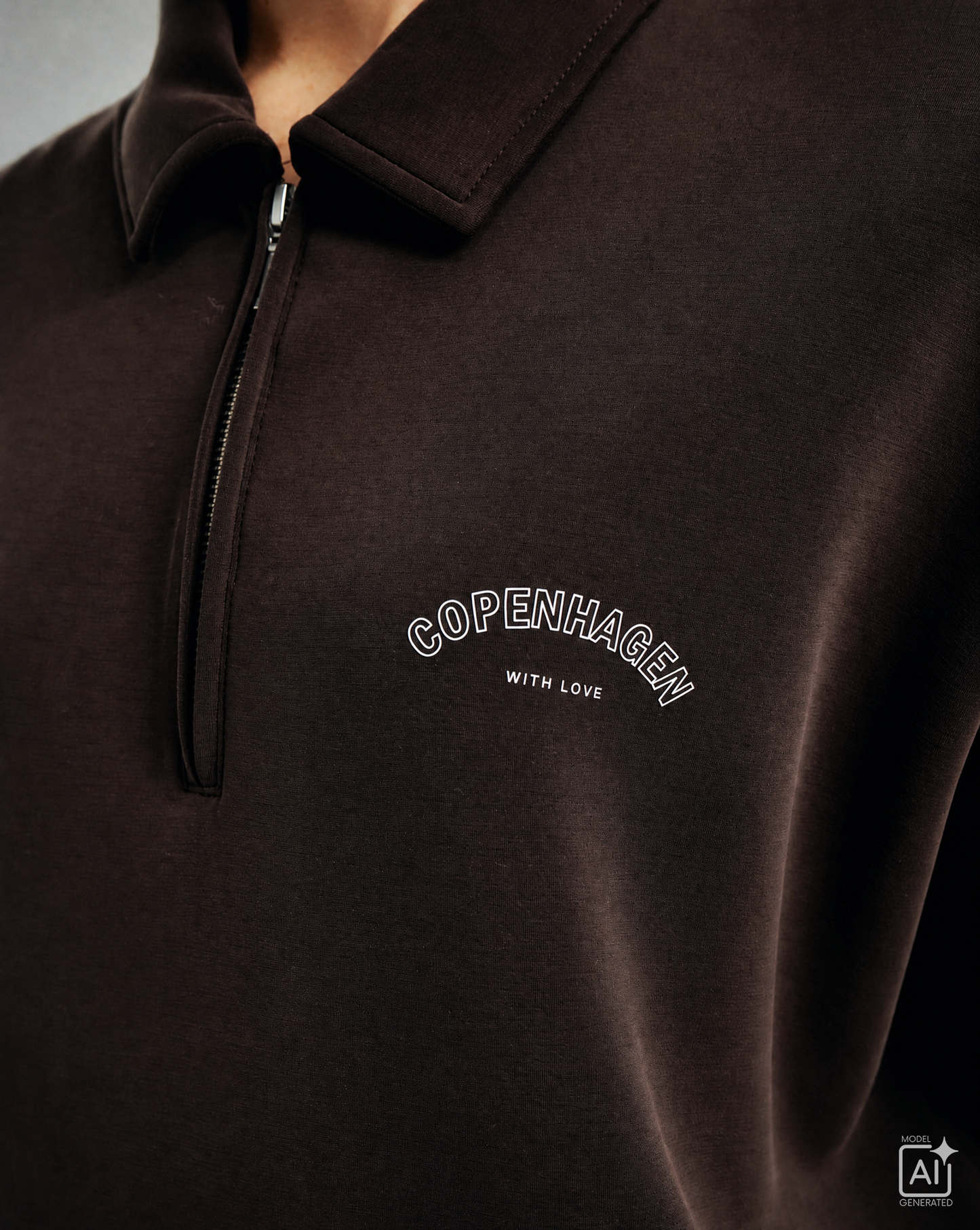 Oversize Polo Scuba Sweat Drawstring Top