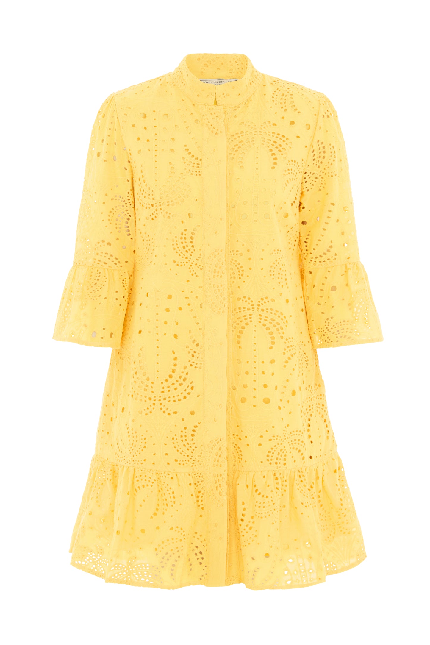 ST. TROPEZ BRODERIE MINI DRESS YELLOW
