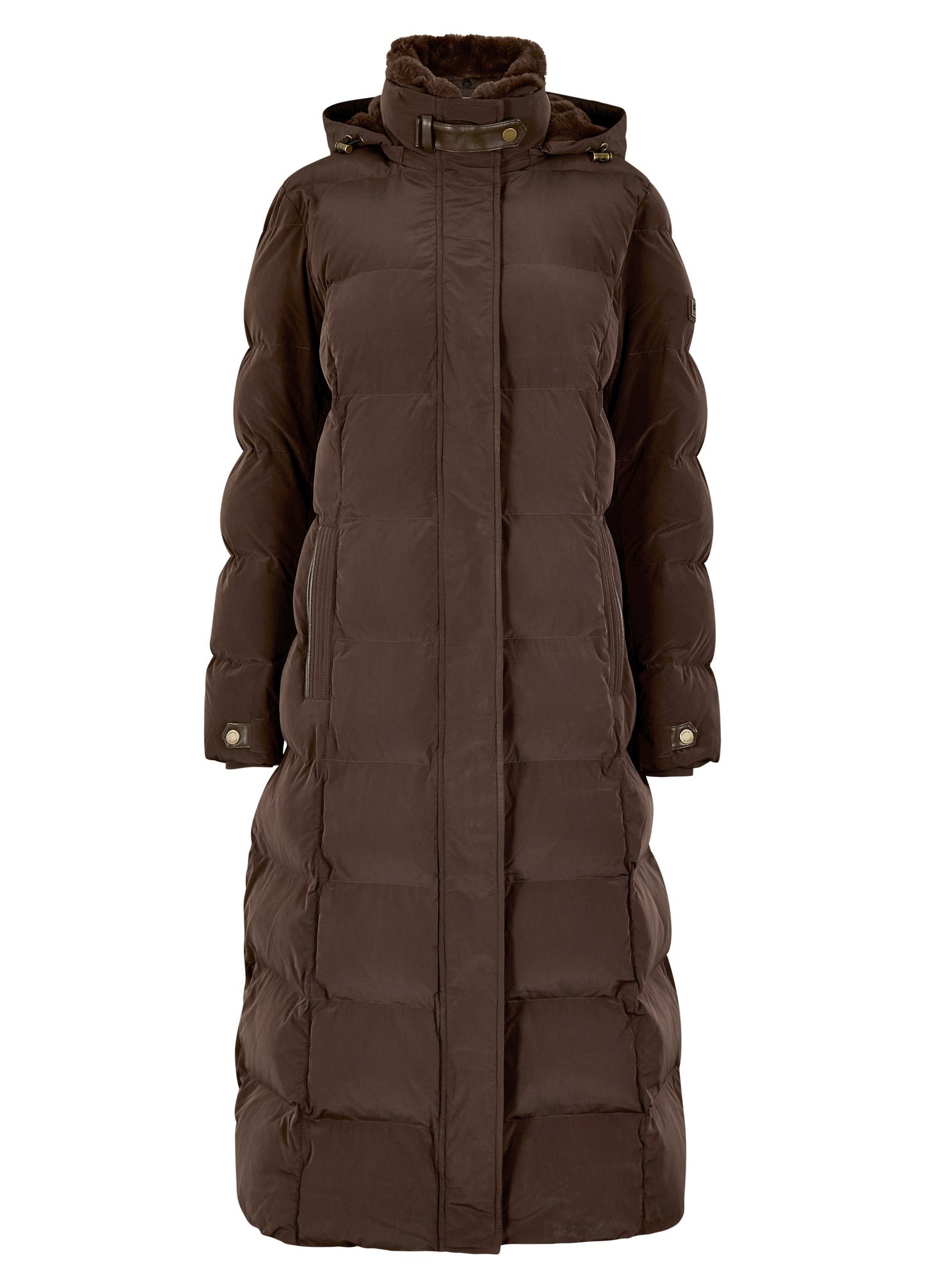 Aldborough Womens full length technical down jacket - Mahogany