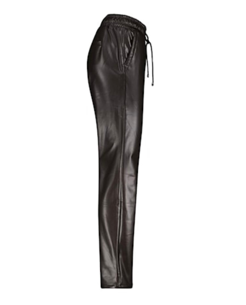 Tessy Faux Leather Trousers Chocolate