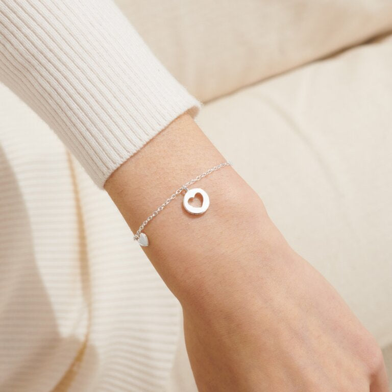Style Stories Pavé Edge Heart Bracelet In Silver Plating