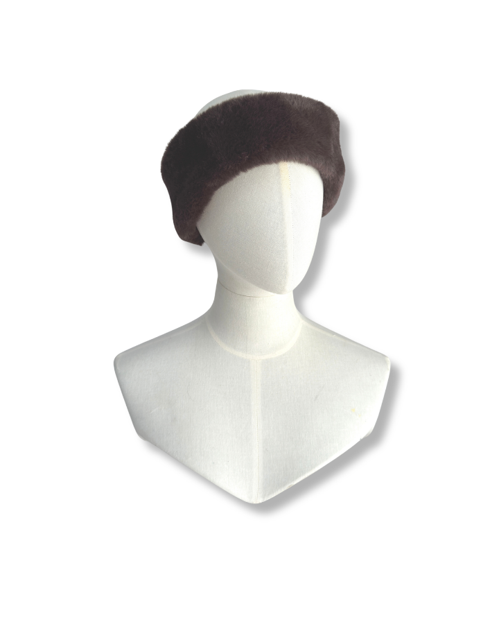 Wilding Reversible Velvet & Faux Fur Headband Merlot & Choc