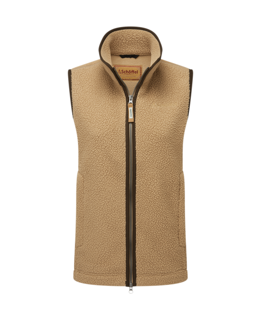 Lyndon Retro Fleece Gilet Tan