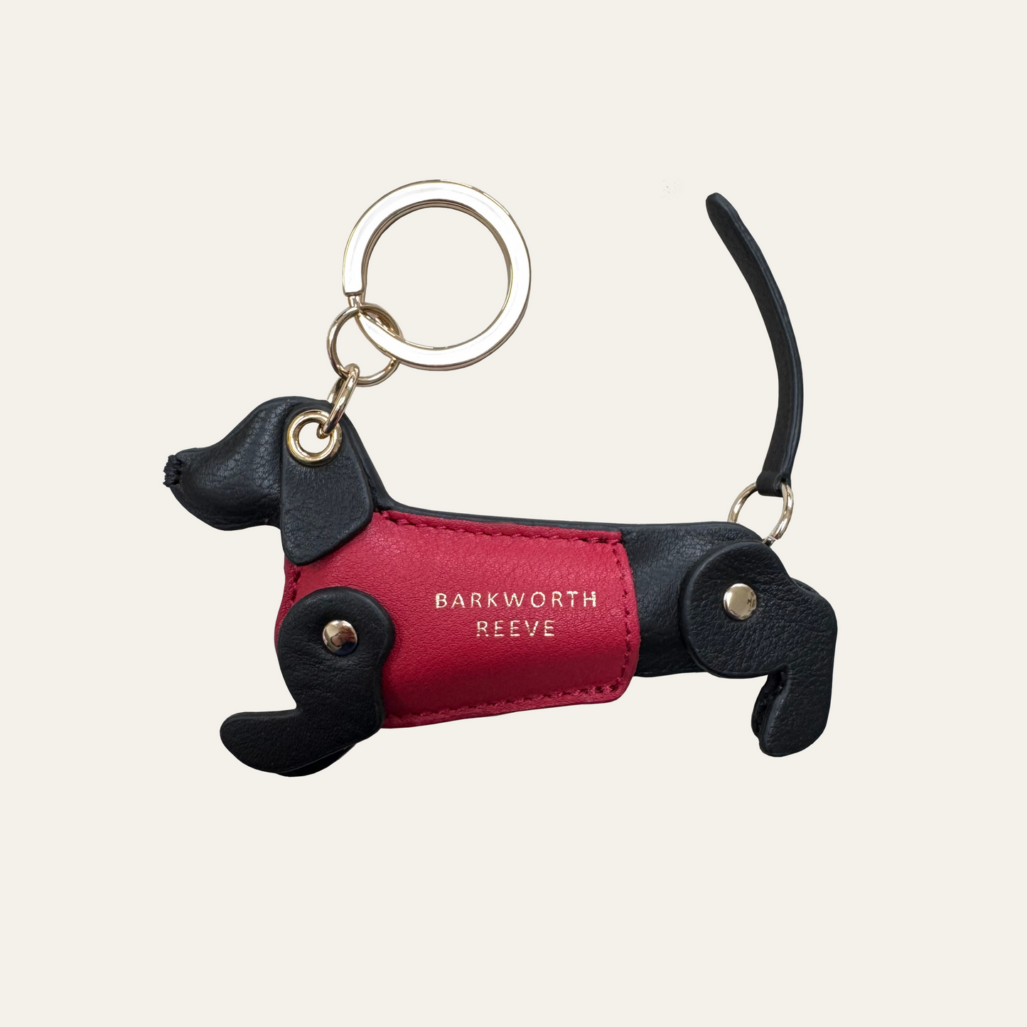 Sausage Dog Keyring Black & Red