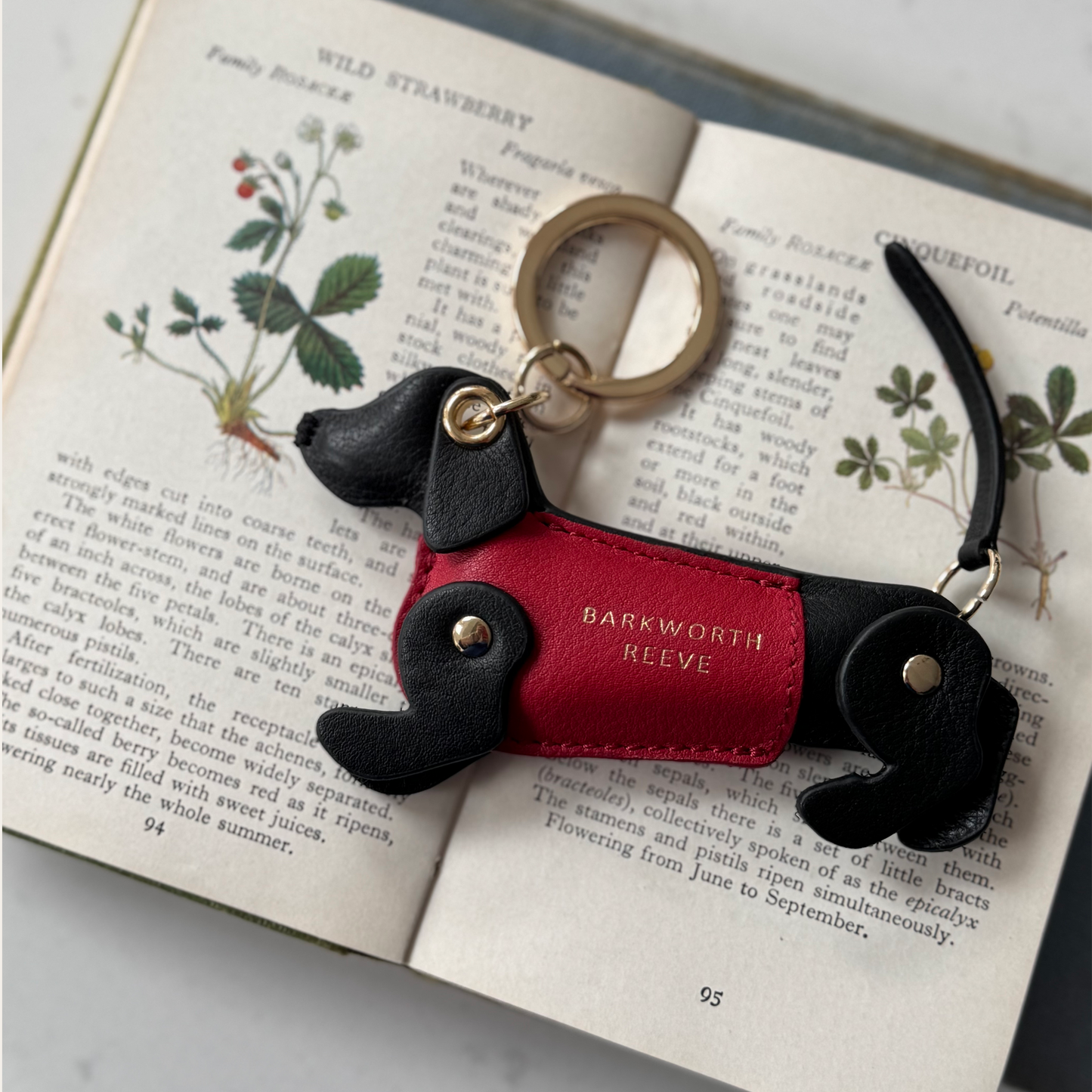 Sausage Dog Keyring Black & Red