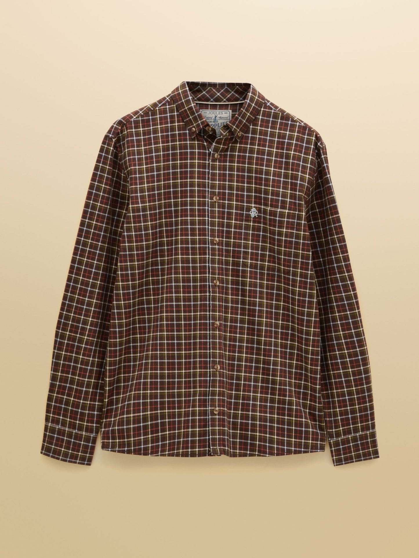 Chocolate Brown Checked Classic Fit Cotton Oxford Shirt