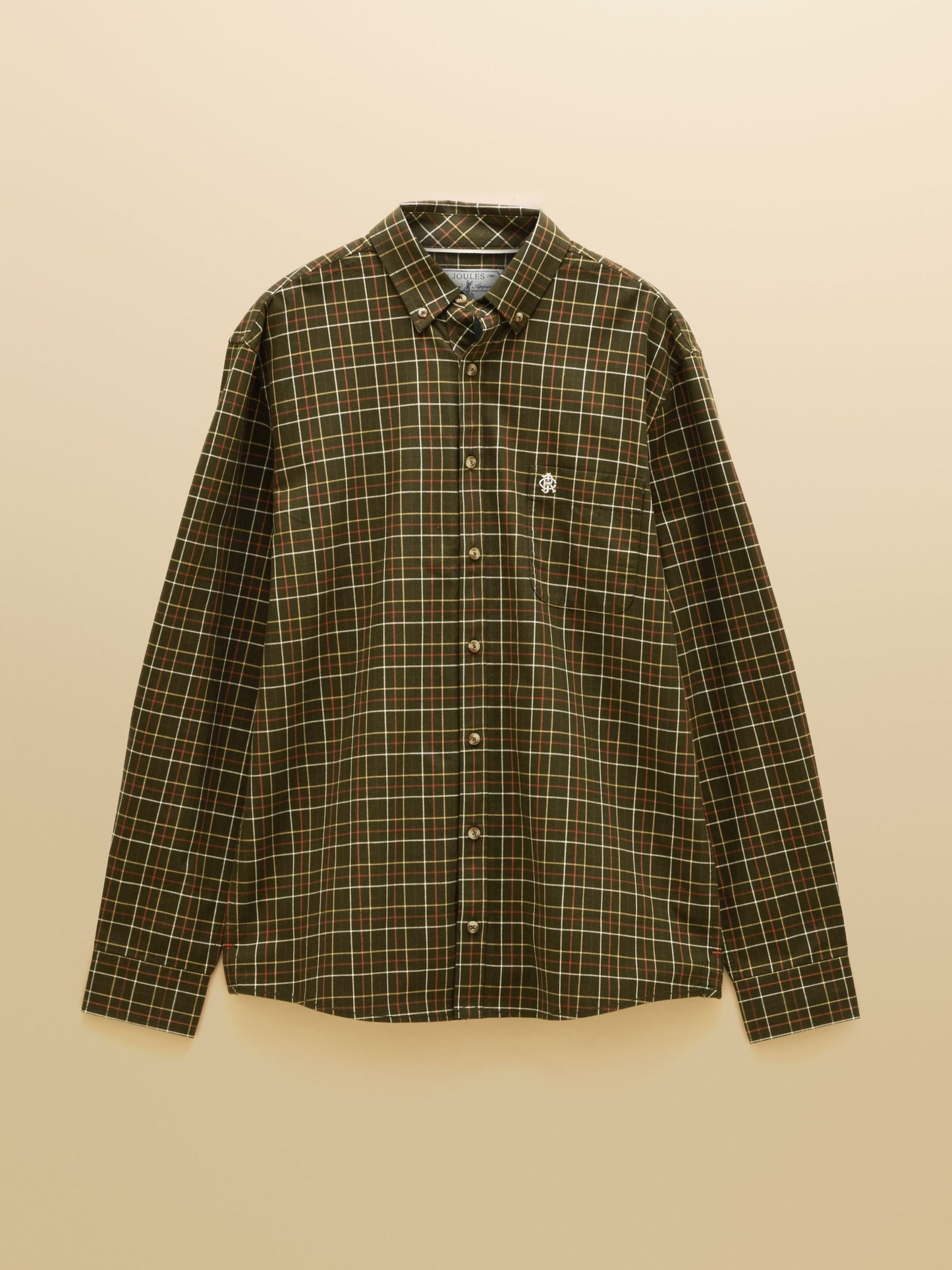 Green Checked Classic Fit Cotton Oxford Shirt