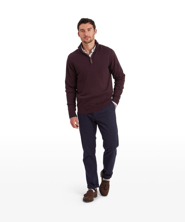Calton Cotton Cashmere Quarter Zip Jumper