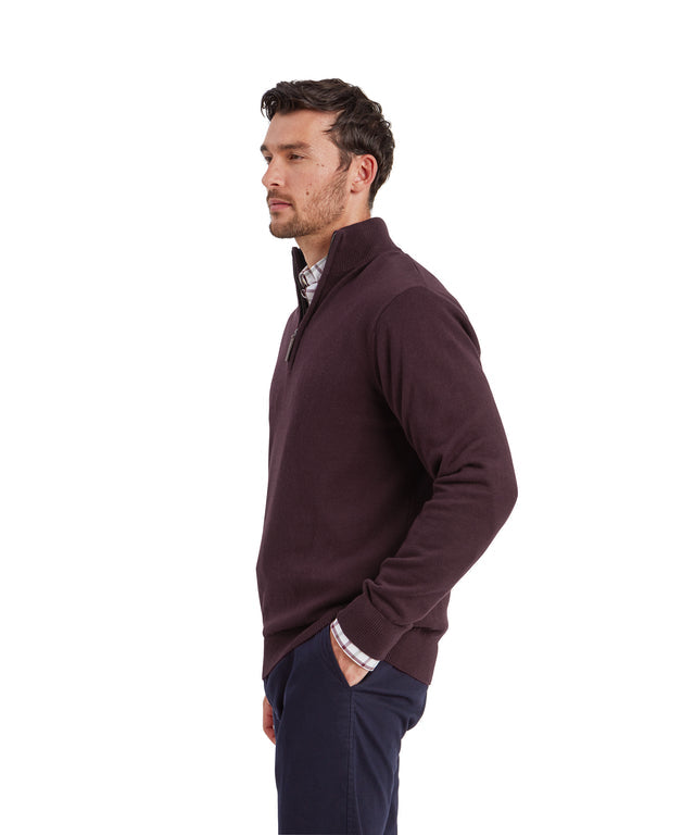 Calton Cotton Cashmere Quarter Zip Jumper