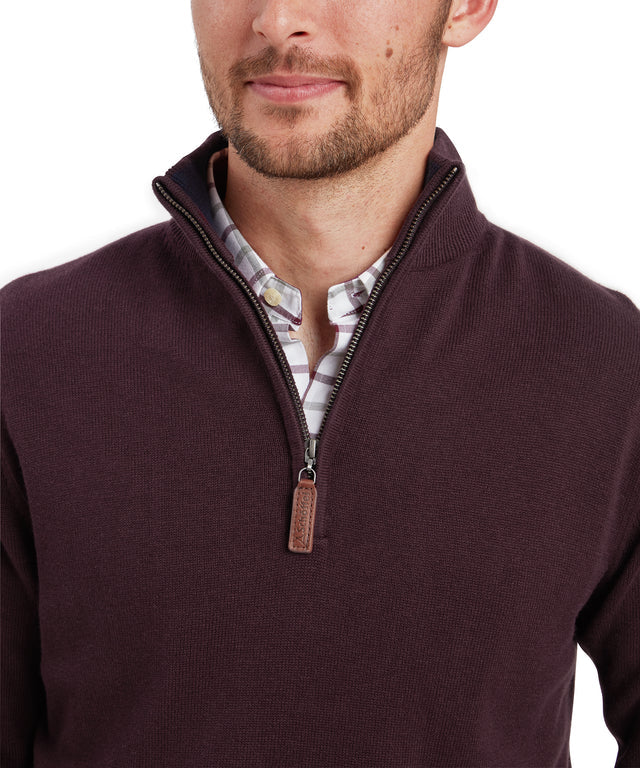 Calton Cotton Cashmere Quarter Zip Jumper