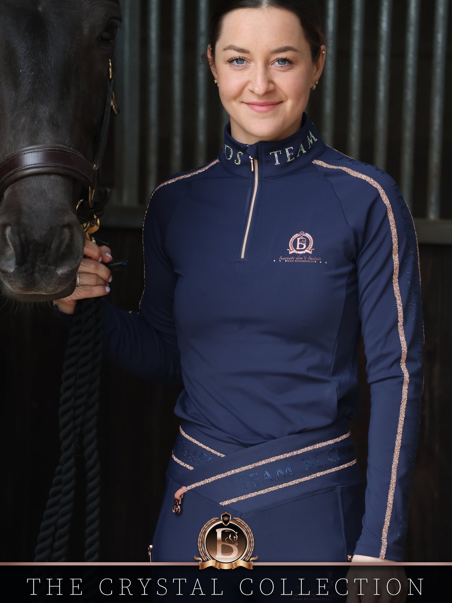 Chloe Navy Crystal Base Layer with Long Sleeves