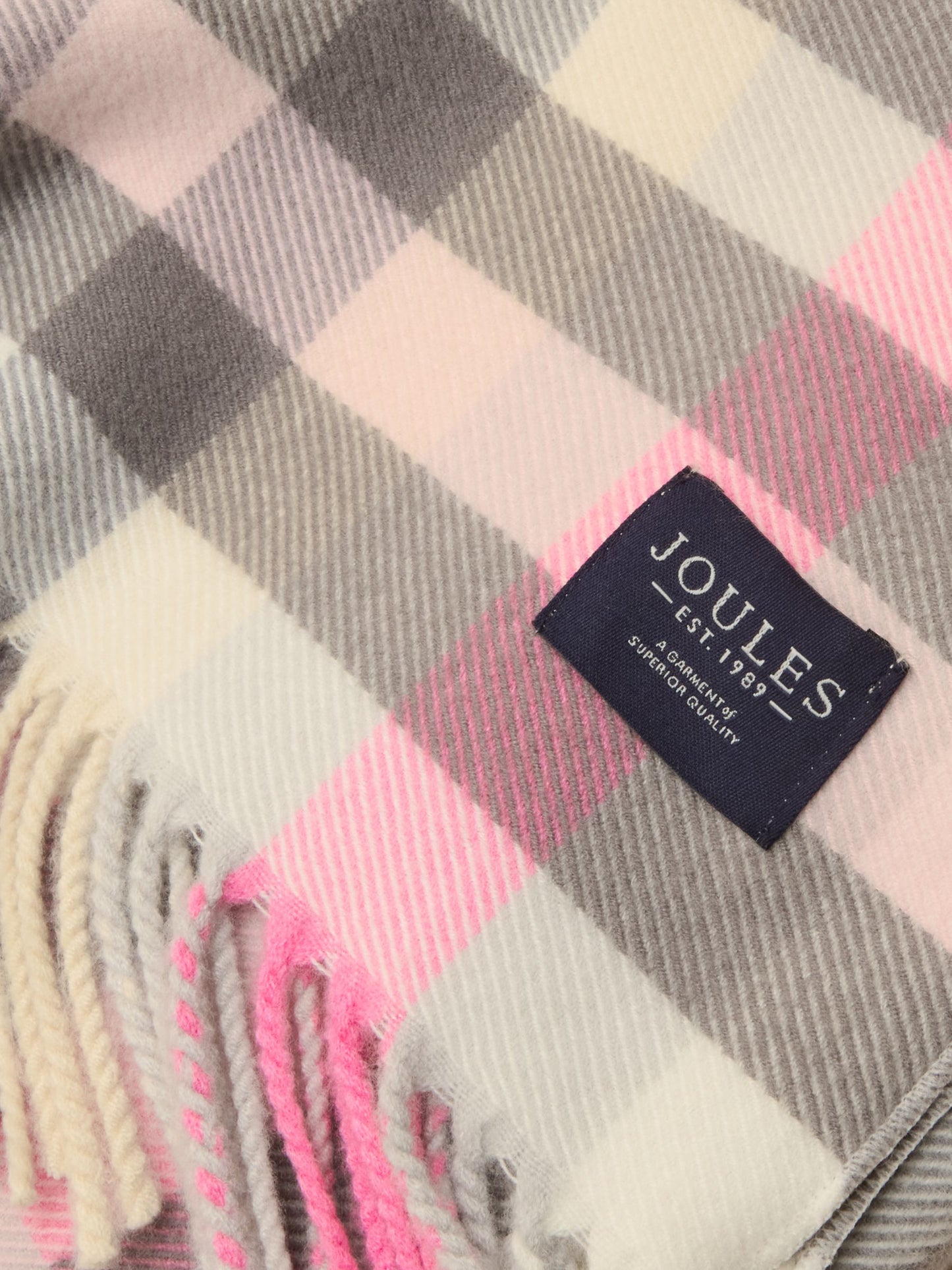 Langtree Pink & Grey Gingham Scarf