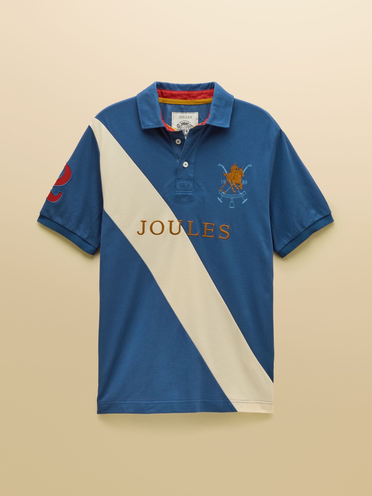 Woody Navy & White Embellished Cotton Pique Polo Shirt