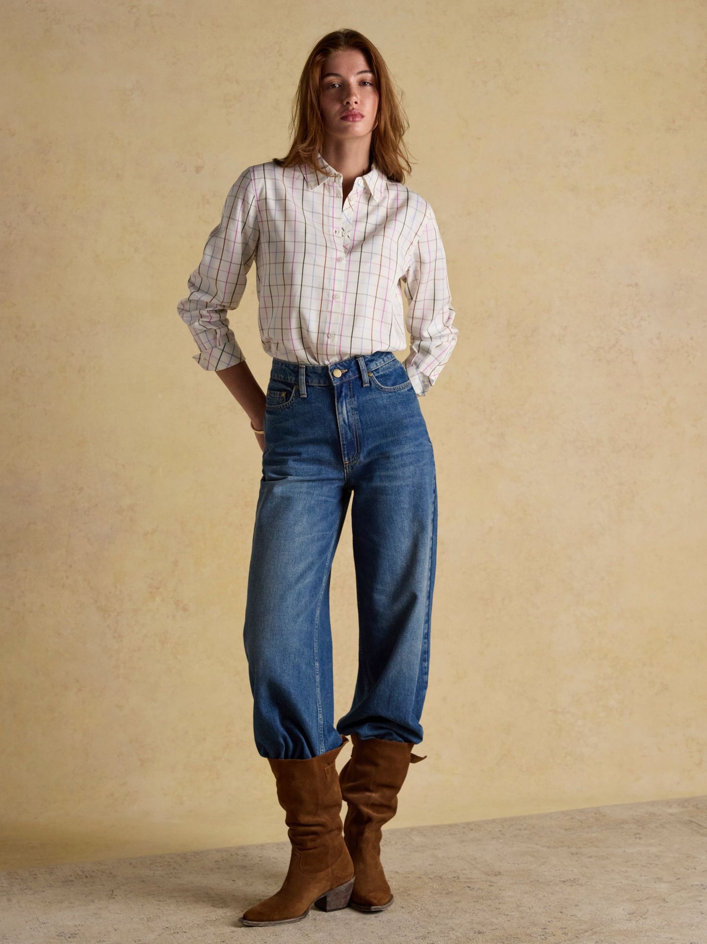 Claudia Multi Tattershall Check Boyfriend Shirt