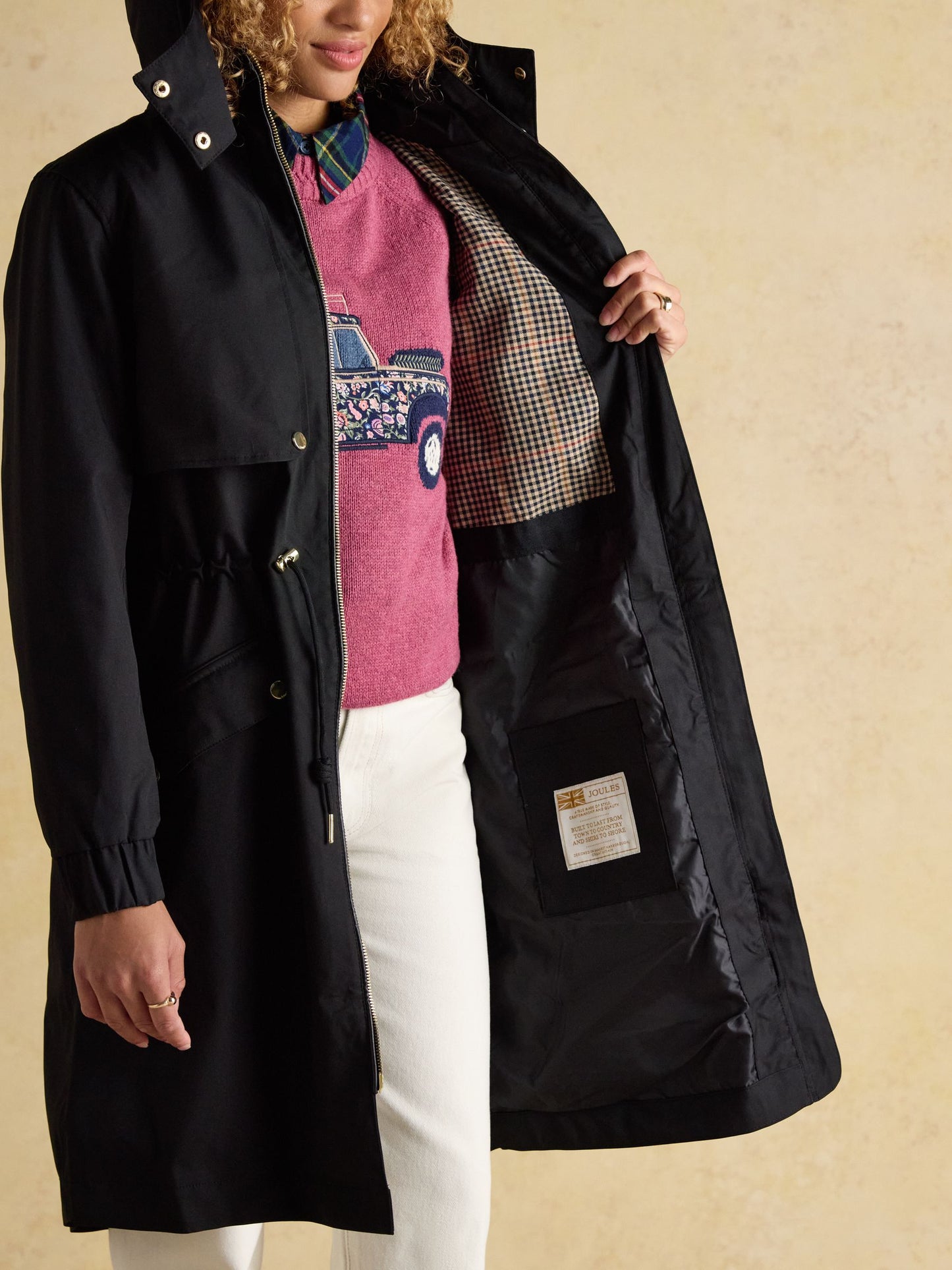 Elbridge Black Waterproof coat with Hood