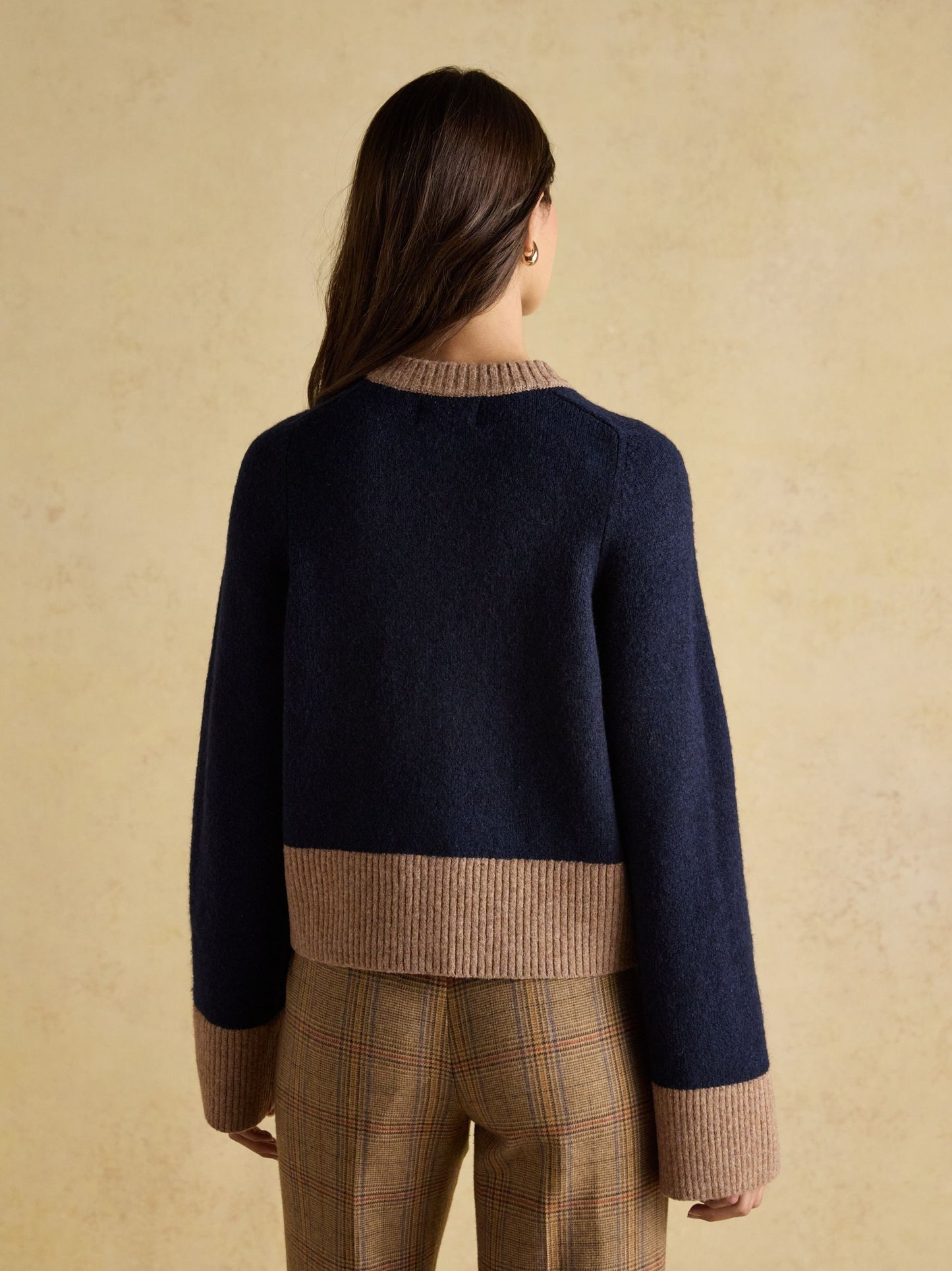 Nora Navy/Tan Knitted Cardigan