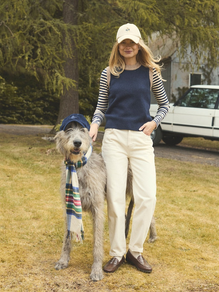 Holly Navy/Camel Knitted Vest