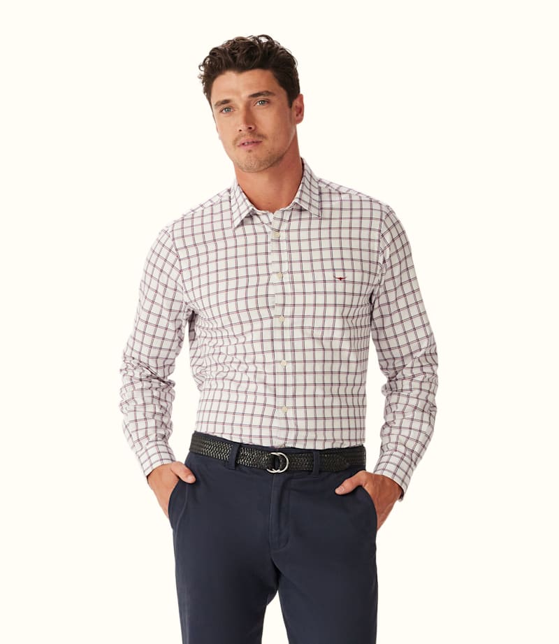 Classic Twill Check Shirt White/Red/Navy