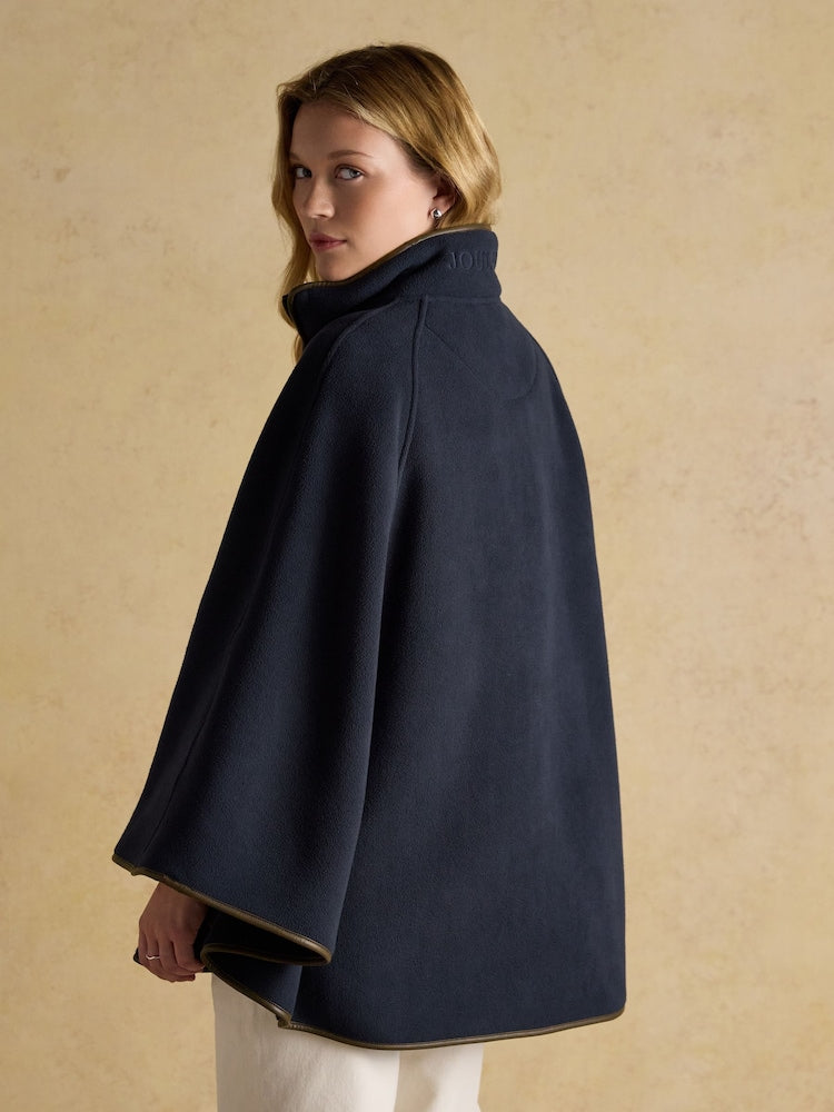 Heritage Navy Fleece Longline Cape
