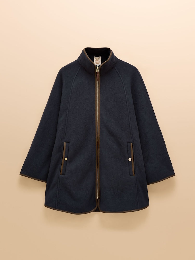Heritage Navy Fleece Longline Cape