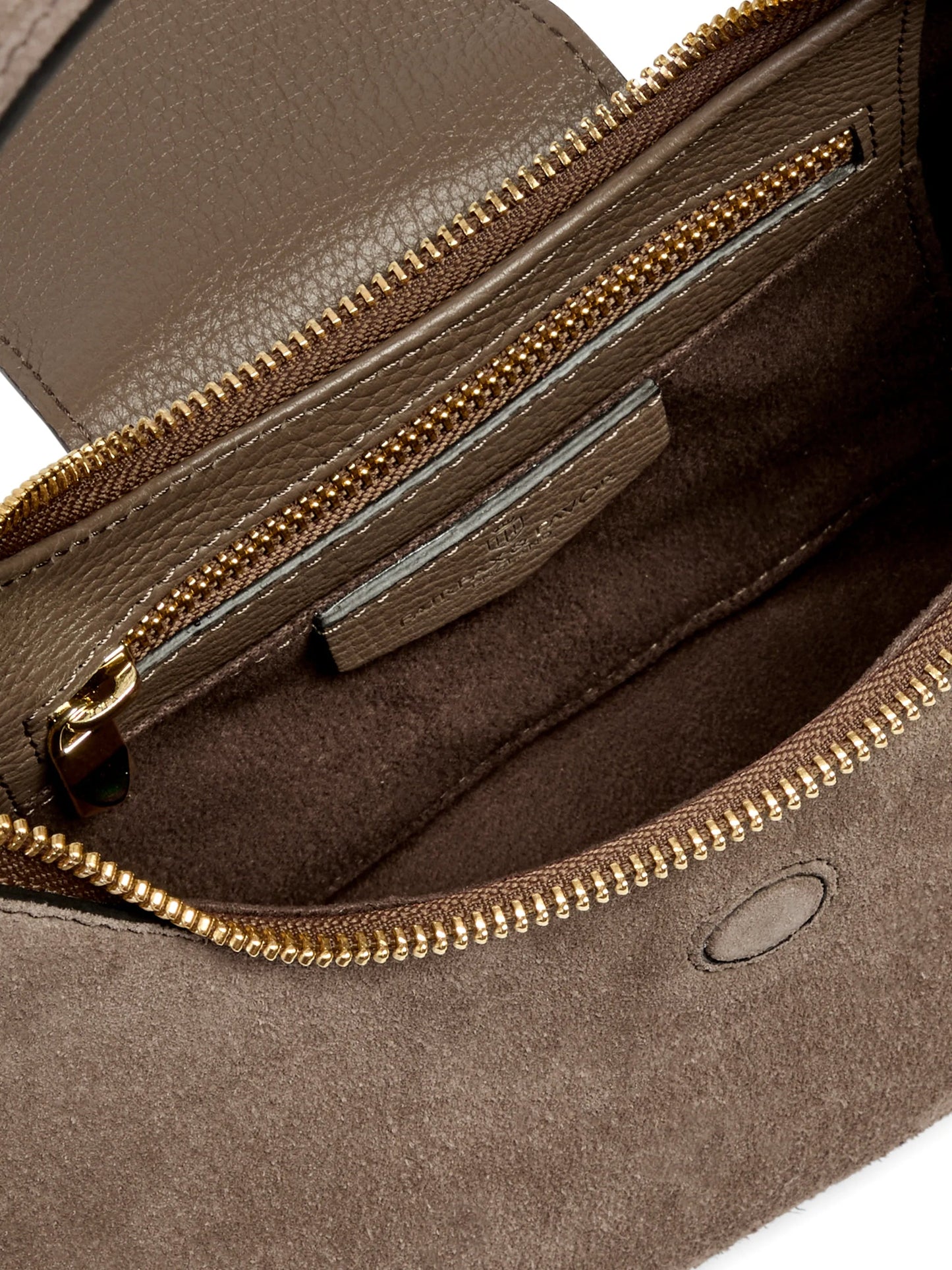 Windsor Deep Taupe Suede Shoulder Bag