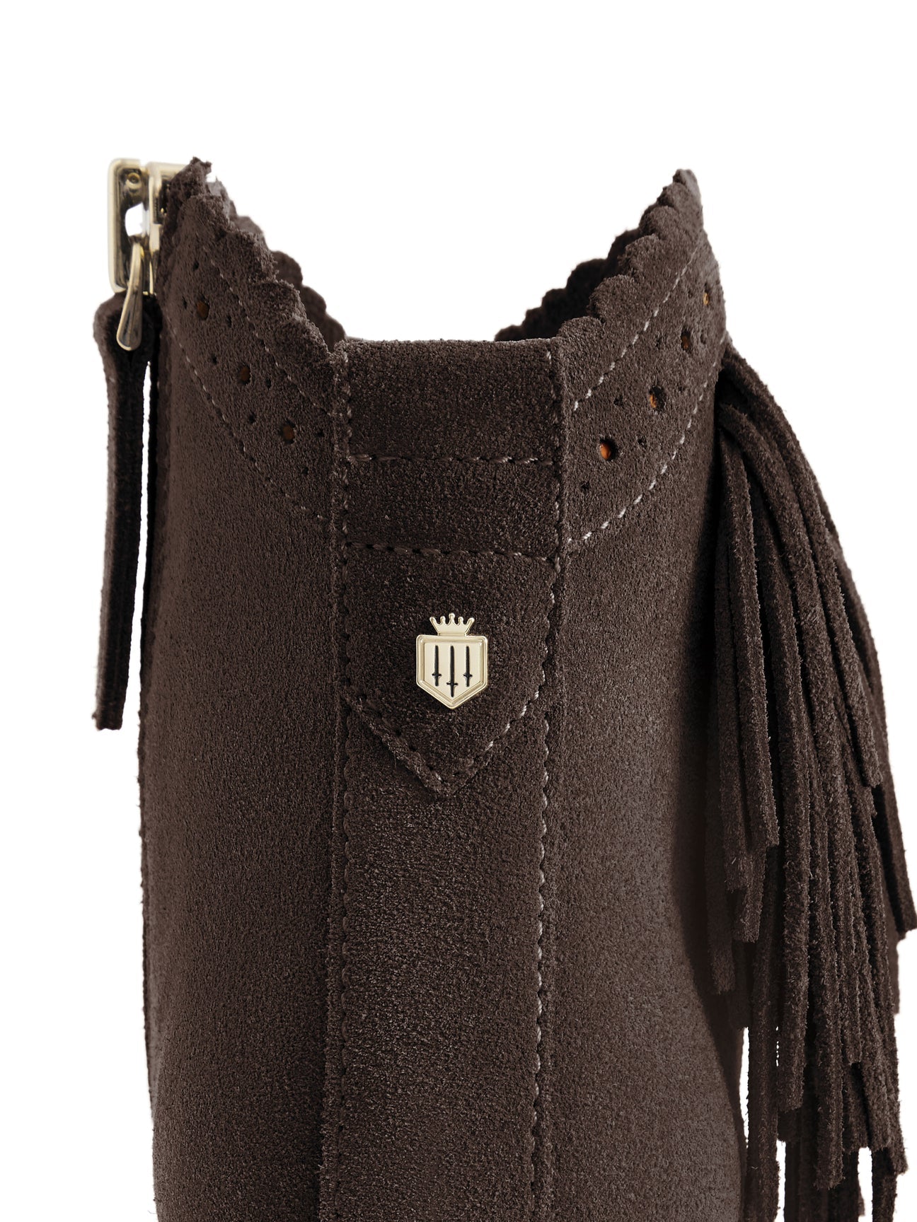 The Regina
Women's Fringed Ankle Boot - Chocolate Suede