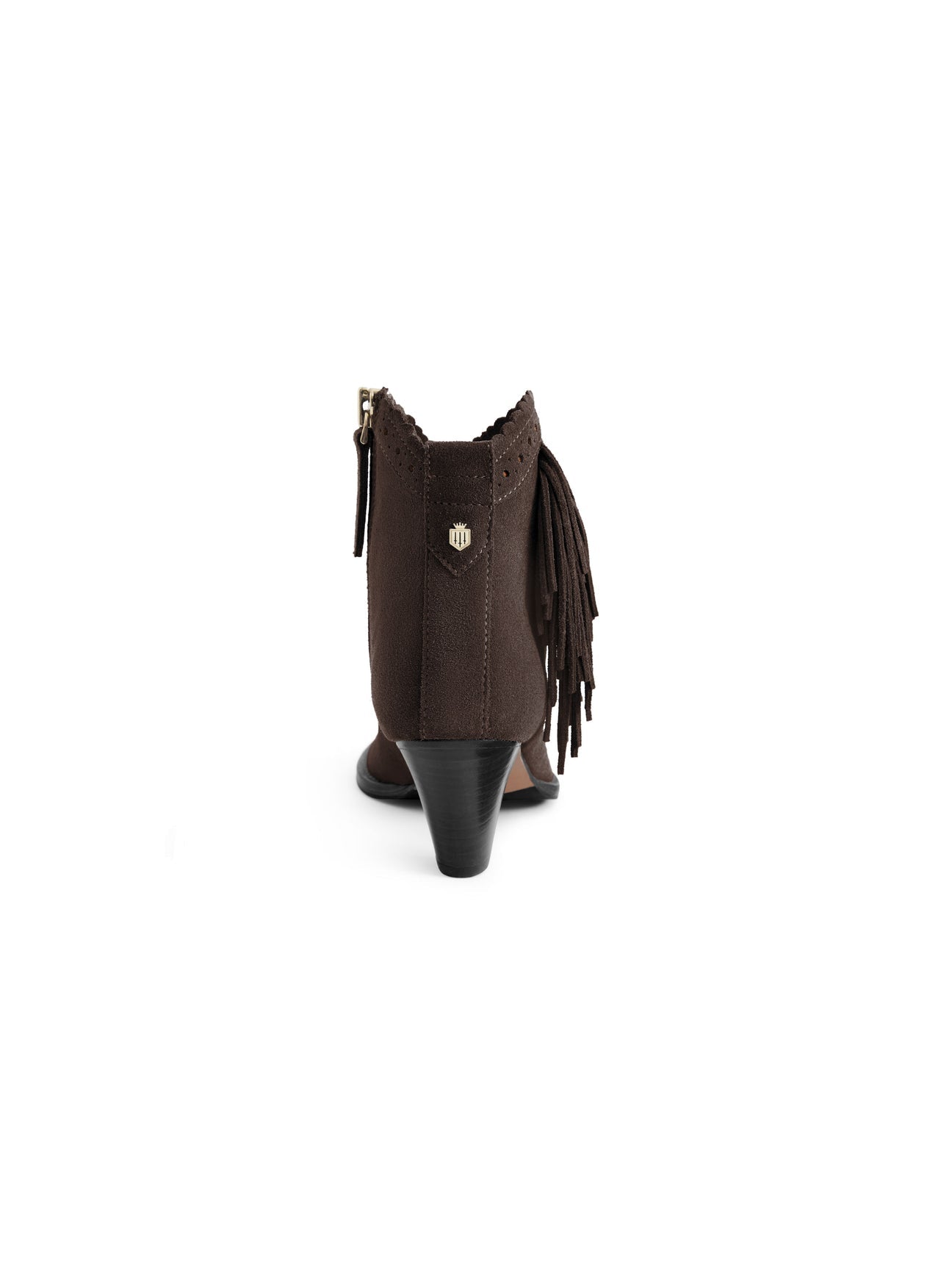 The Regina
Women's Fringed Ankle Boot - Chocolate Suede