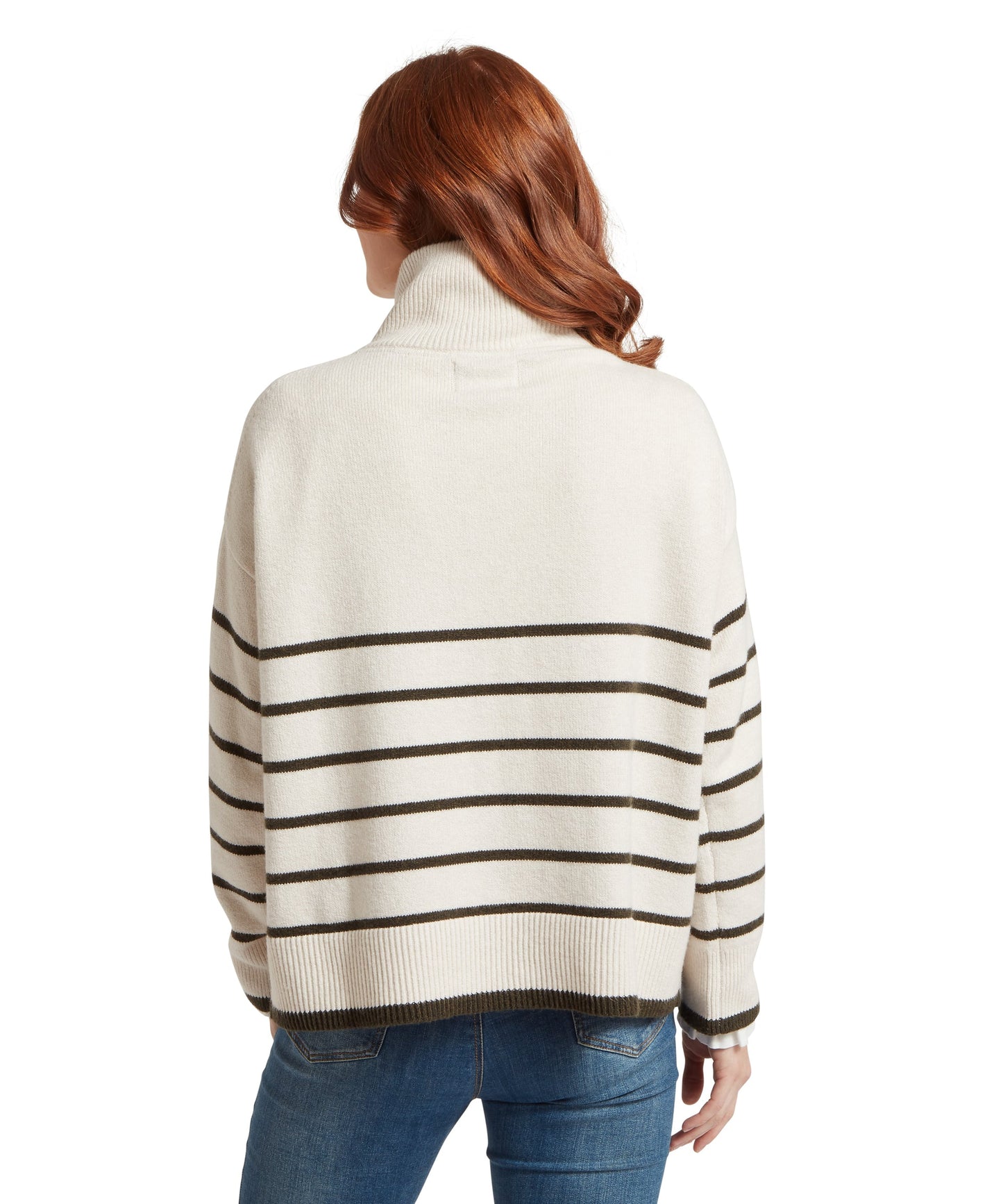 Sandsend Quarter Zip Jumper White/Loden