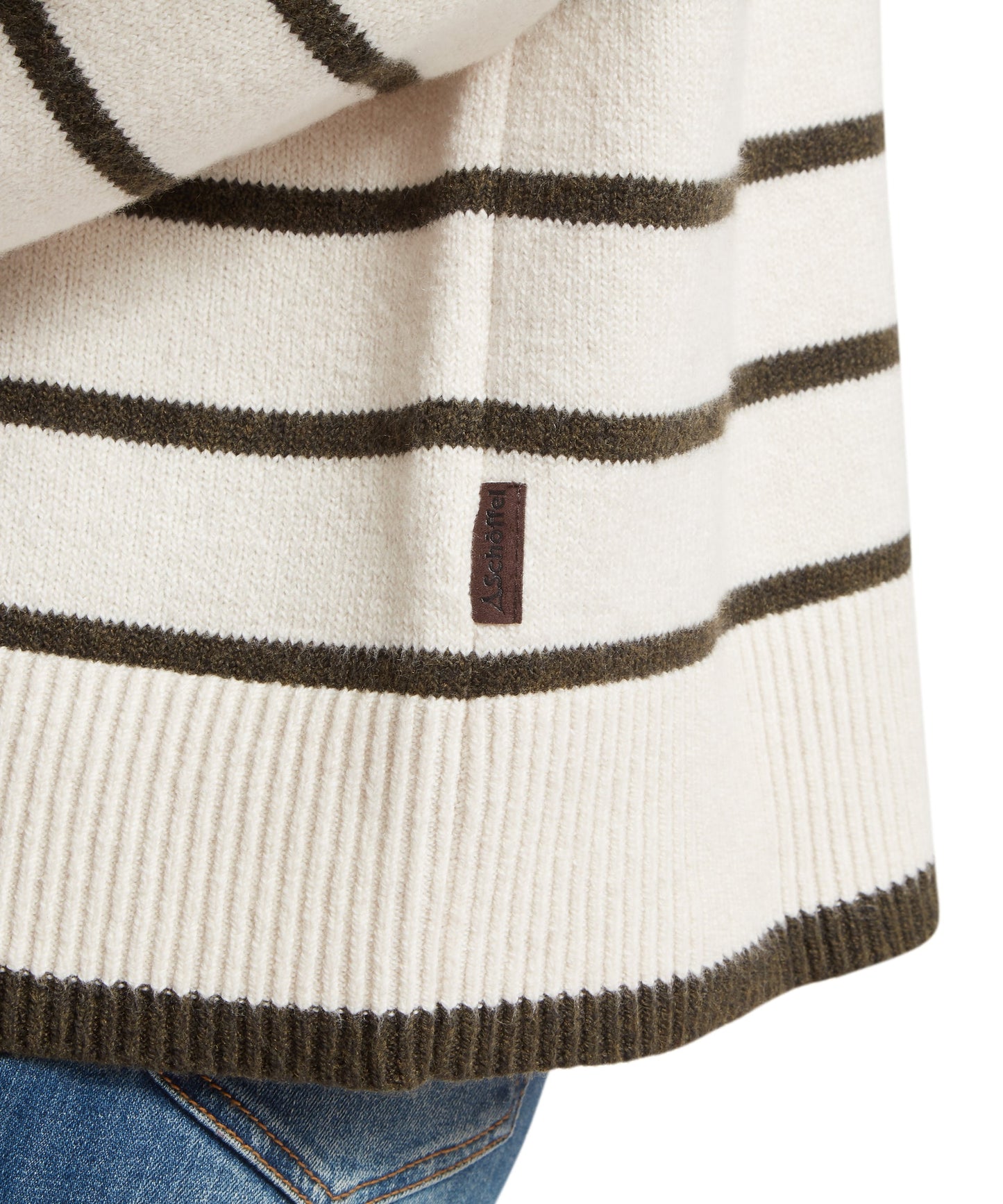 Sandsend Quarter Zip Jumper White/Loden