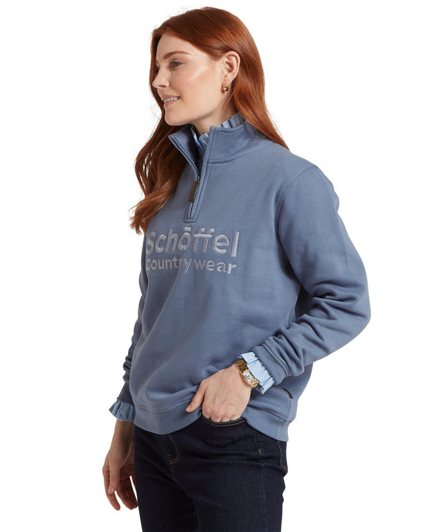St Issey Quarter Zip Sweatshirt Storm Blue