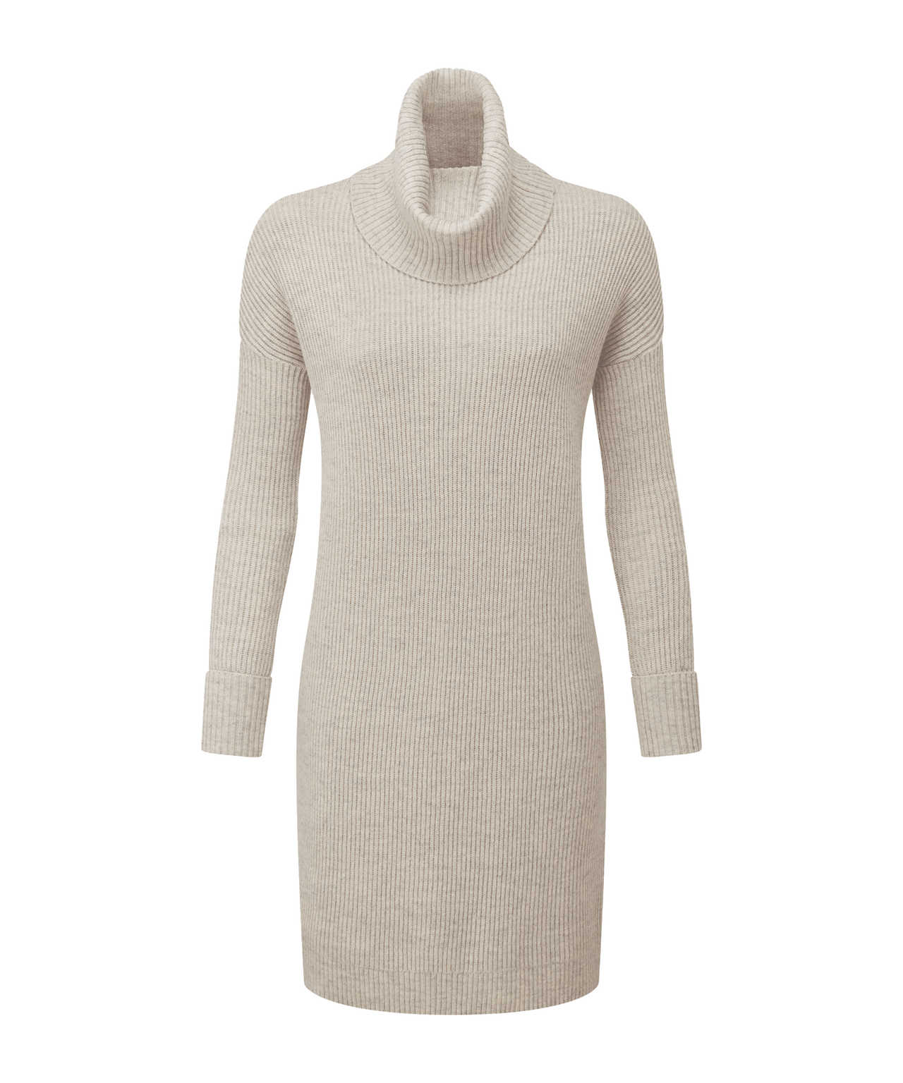Filey Roll Neck Dress Oat Grey