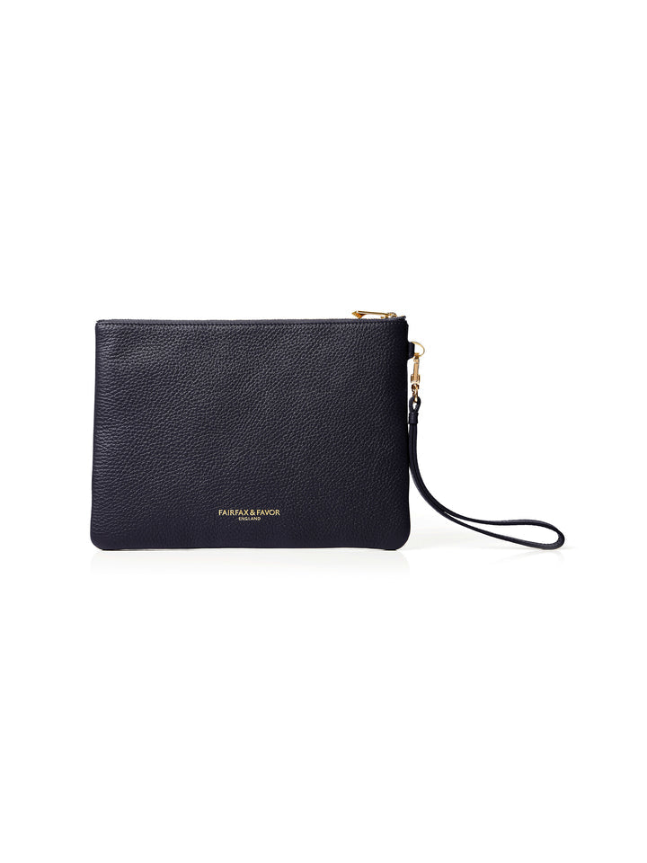 The Highbury Women's Clutch Bag - Navy Suede